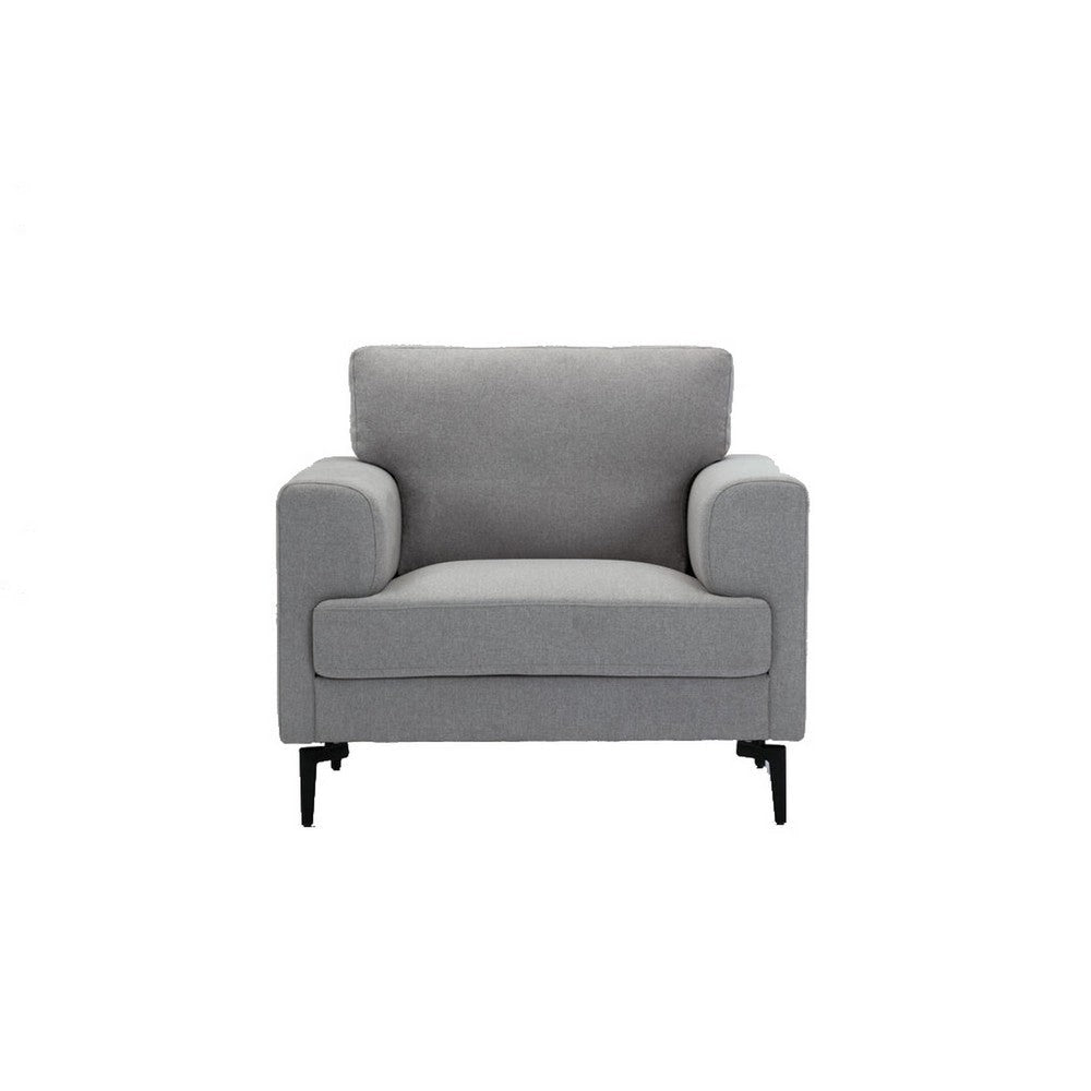 Chair with Fabric Upholstery and Sleek Metal Legs Gray BM250339