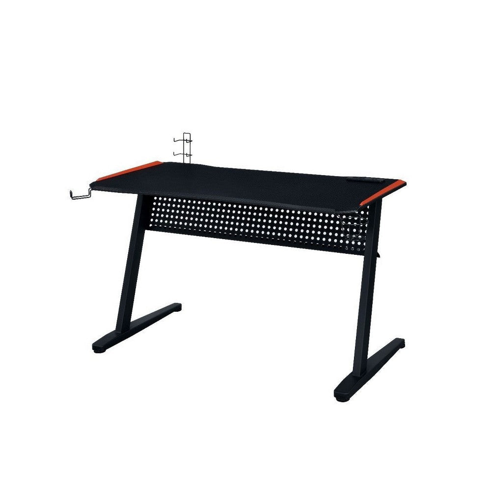 MDF Gaming Table with Cup and Controller Holders, Black