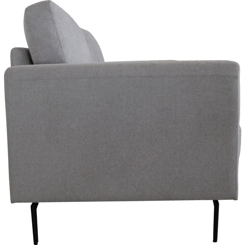 Loveseat with Fabric Upholstery and Sleek Metal Legs Gray BM250345