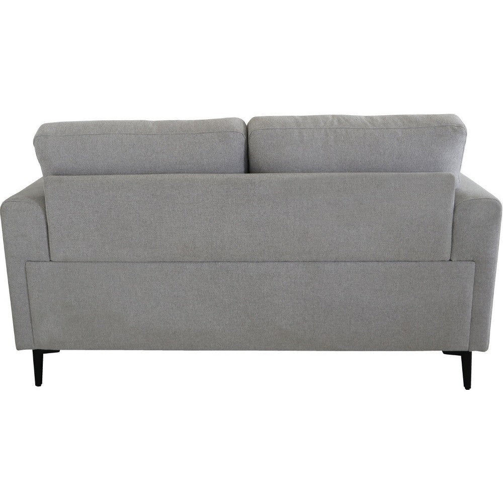 Loveseat with Fabric Upholstery and Sleek Metal Legs Gray BM250345