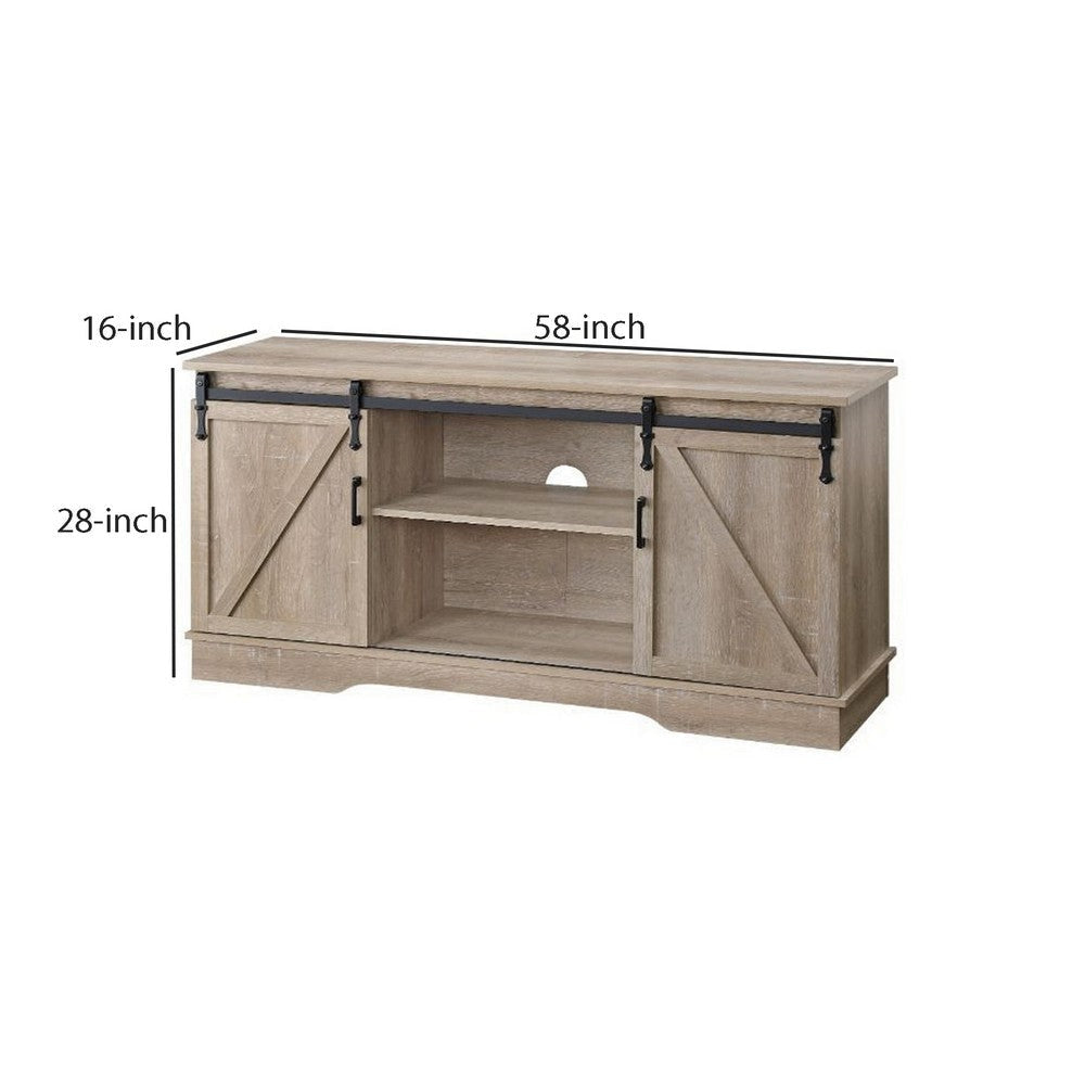 Versatile Rectangular Wooden TV Stand Brown By Casagear Home BM250351