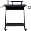 Gaming Desk with Metal Frame and Casters Black BM250361
