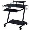 Gaming Desk with Metal Frame and Casters Black BM250361