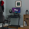 Gaming Desk with Metal Frame and Casters, Black
