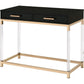 Metal Base Framed Console Table, Black and Gold By Casagear Home