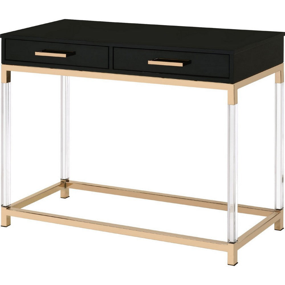Liora Console Table | Metal Frame | Black | Gold