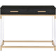 Metal Base Framed Console Table Black and Gold By Casagear Home BM250363