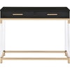 Metal Base Framed Console Table Black and Gold By Casagear Home BM250363