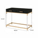 Metal Base Framed Console Table Black and Gold By Casagear Home BM250363