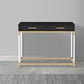 Metal Base Framed Console Table Black and Gold By Casagear Home BM250363