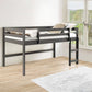 Twin Loft Bed with Wooden Frame and Reversible Ladder Gray By Casagear Home BM250364