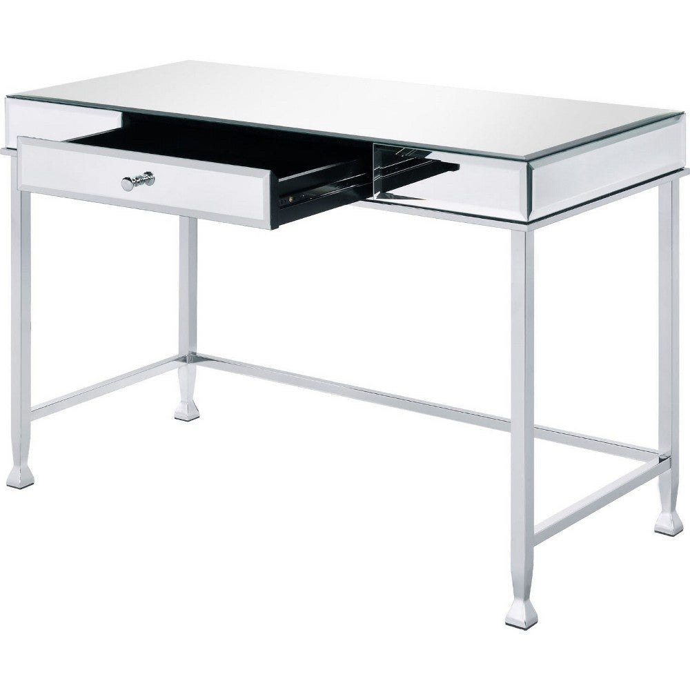 Rectangular Storage Writing Desk White BM250366