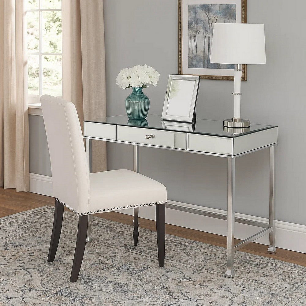 Rectangular Storage Writing Desk, White