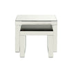 Accent Table with Mirrored Top and Faux Crystal Accent Small Silver BM250367