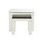 Accent Table with Mirrored Top and Faux Crystal Accent Small Silver BM250367