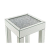 End Table with Faux Acrylic Diamond Top and Block Legs Silver BM250372