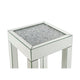 End Table with Faux Acrylic Diamond Top and Block Legs Silver BM250372