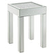 End Table with Faux Acrylic Diamond Top and Block Legs, Silver