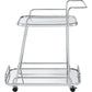 Clear Glass 2-Tier Serving Cart With Chrome Finish By Casagear Home