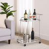 Liora Serving Cart | 2 Tier Glass | Chrome Finish