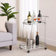 Liora Serving Cart | 2 Tier Glass | Chrome Finish