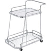 Liora Serving Cart | 2 Tier Glass | Chrome Finish