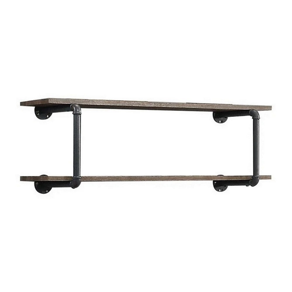 Liora Wall Rack | Antique Metal Frame | Brown | Gray
