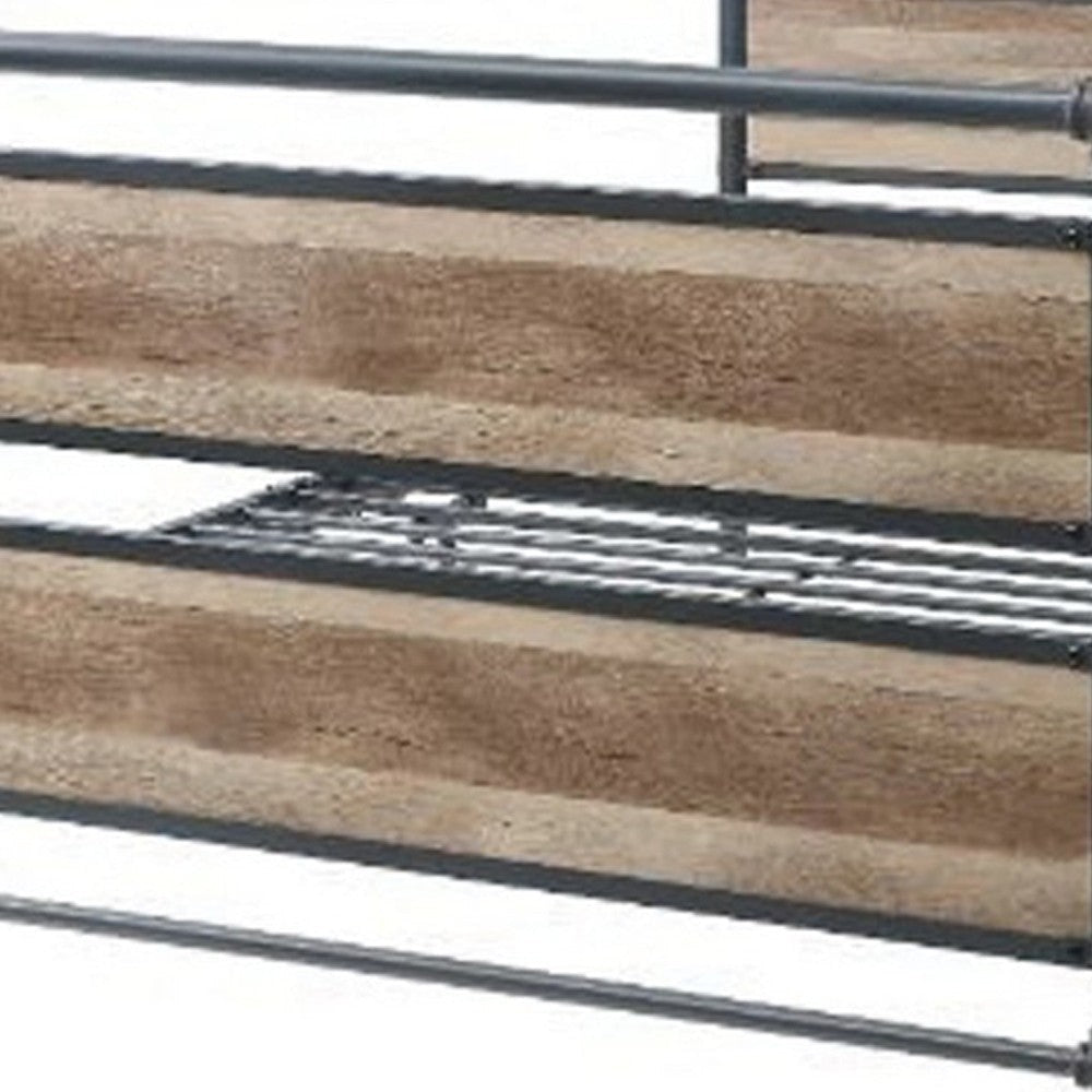 Metal Framed Full Bed Brown and Gray By Casagear Home BM250383