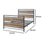 Metal Framed Full Bed Brown and Gray By Casagear Home BM250383