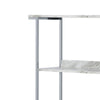 Bookcase with 5 Tier Design and Faux Marble Shelves Silver By Casagear Home BM250394