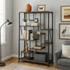 Harker Bookshelf | 8-Tier Water Pipe Design | Brown & Gray