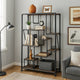 Harker Bookshelf | 8-Tier Water Pipe Design | Brown & Gray