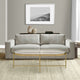 Lina Coffee Table | Oblong Glass Top | 42" | Metal Frame | Gold