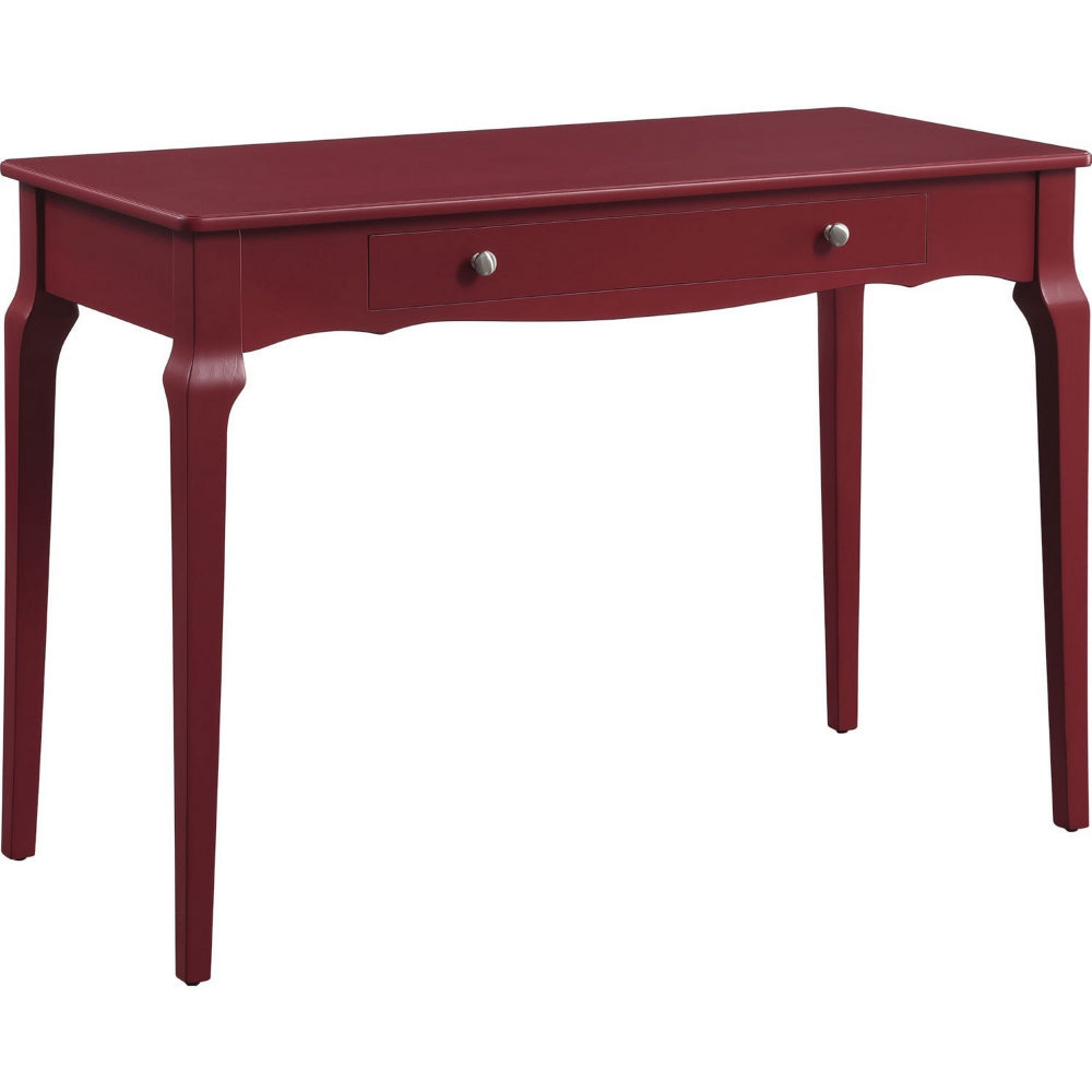 Wooden Storage Drawer Glide Writing Desk Red By Casagear Home BM250410
