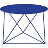 Accent Table with Open Geometric Base and Round Top Blue
