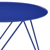 Accent Table with Open Geometric Base and Round Top Blue