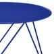 Accent Table with Open Geometric Base and Round Top Blue