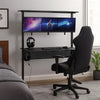 Gaming Table with USB-Port, Black