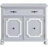 MDF Cabinet with Double Door Storage and Bun Feet White BM250415