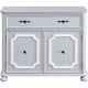 MDF Cabinet with Double Door Storage and Bun Feet White BM250415