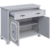 MDF Cabinet with Double Door Storage and Bun Feet White BM250415