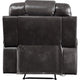 Leatherette Power Recliner with Diamond Stitching Black