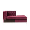 Chaise with Velvet Upholstery and Metal Legs Red BM250600