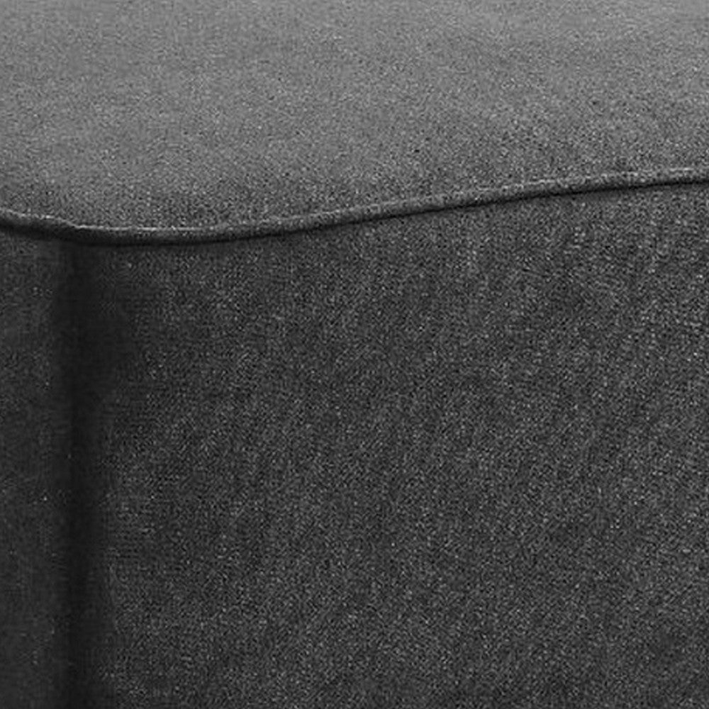 Ottoman with Piped Stitching and Plastic Feet Gray BM250606