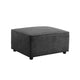 Ottoman with Piped Stitching and Plastic Feet, Gray