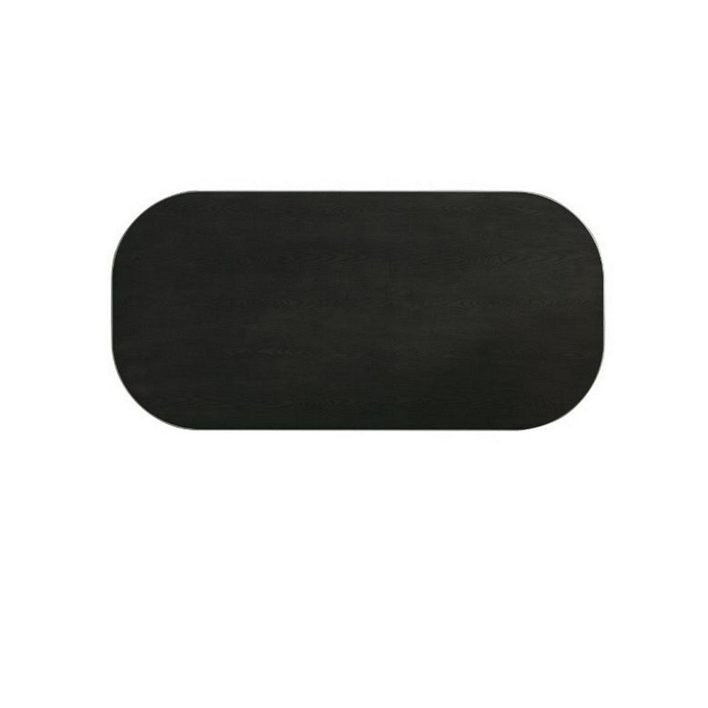 Dining Table with Rounded Rectangular Top Charcoal Gray BM250615