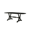 Dining Table with Rounded Rectangular Top, Charcoal Gray