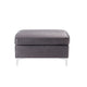 Ottoman with Velvet Upholstery and Metal Legs Gray