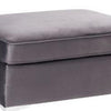 Ottoman with Velvet Upholstery and Metal Legs Gray