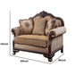 Loveseat With Crowned Top and Fabric Upholstery Beige By Casagear Home BM250631